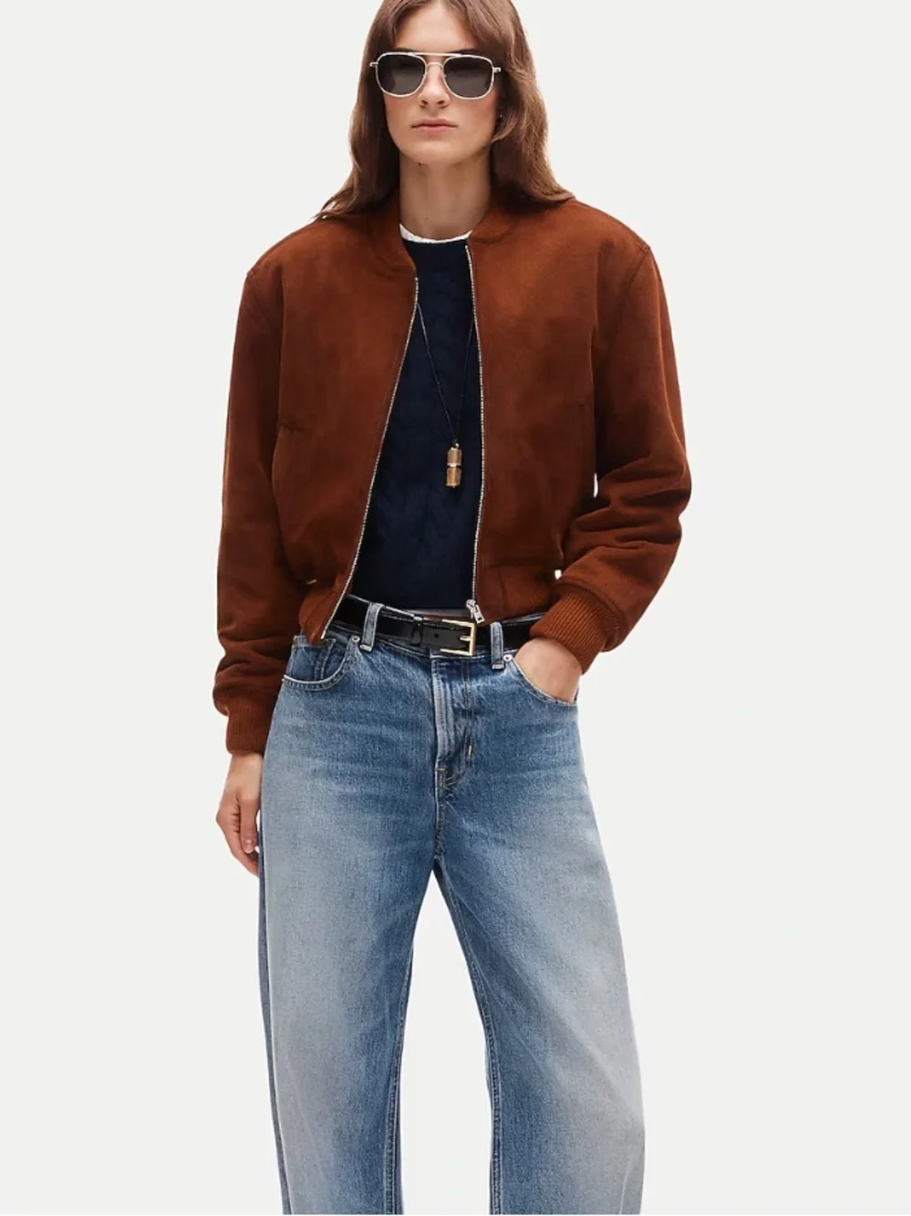 J. Crew Collection Suede Bomber Jacket